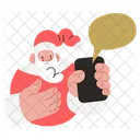 Weihnachtsmann zeigt Chat  Symbol