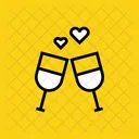 Wein Romantik Date Symbol