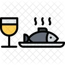 Wein und Fisch  Symbol