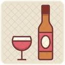 Weinflasche Weinbecher Alkoholisches Getrank Symbol