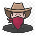 Weisser Mannlicher Cowboy Bandit Weiss Symbol