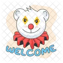 Welcome Bear Clown Face Clown Bear Icon