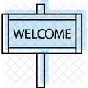 Welcome Sign Color Shadow Thinline Icon Icon