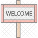 Welcome Sign Lineal Color Icon Icon