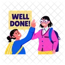 Well Done High Five Appreciating Icon