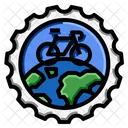 Fahrrad Briefmarke Welt Symbol