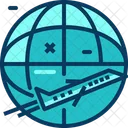 Reisen Blau Flugzeug Icon