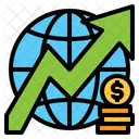 Global Wachstum Pfeil Geld Symbol