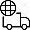 LKW Globus Weltweite Lieferung LKW Box Symbol