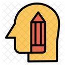 Menschliches Gehirn Menschlicher Geist Bleistift Werkzeug Symbol
