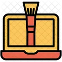 Laptop Computer Pinsel Werkzeug Symbol