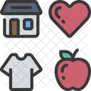 Grundausstattung Zuhause Essen Symbol