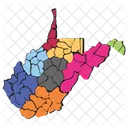 West Virginia Map America Icon