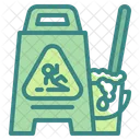 Wet Floor Warning Signaling Icon
