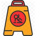 Wet Floor Caution Cleaning Icon