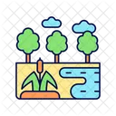 습지 습기 지형 아이콘