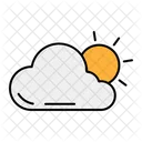 Weisses Wetter Wolken Und Sonne Sonne Symbol