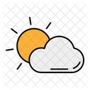 Weisses Wetter Wolken Und Sonne Sonne Symbol