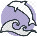 Whale Jumping Water Icon