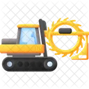 Wheel Trencher Wrecking Ball Crane Vehicle Icon
