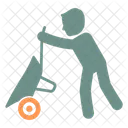 Wheelbarrow Construction Worker Icon