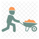 Wheelbarrow Construction Worker Icon