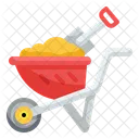 Wheelbarrow Construction Worker Icon