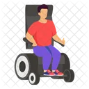 Man Disable Motorized Wheelchair Icon