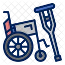 Wheelchair And Crutches Wheelchair Crutches Icon