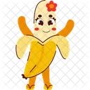 Banana Fruit Character Icon