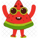Watermelon Fruit Character Icon