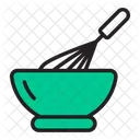 Whisk Bowl Mixer Utensil Icon