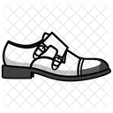 White Cap Toe Monk Shoes  Icône