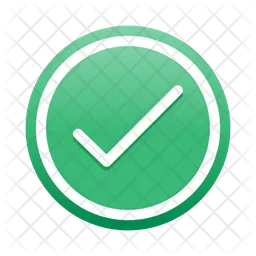 White check mark on green circle  Icon