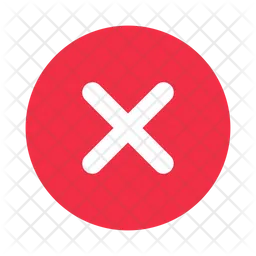 White cross mark on red circle flat design  Icon