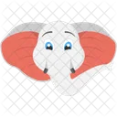 White Elephant Face Icon