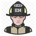 White Female Firefighter White Female Icon