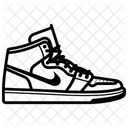 White High-Top Sneakers Shoes  Icon