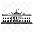 Black Monochrome White House Illustration Landmarks Icons Icon