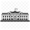 Black Monochrome White House Illustration Landmarks Icons Symbol