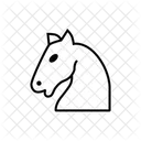 Chess Symbols White Knight Horse Chess Horse Icône