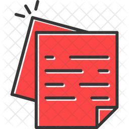 White Paper Icon - Download in Colored Outline Style
