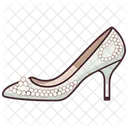 White Pearl-Embellished Heels Women's Fashionable Shoes  Icon