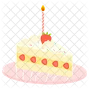 White Sliced Cake Icon