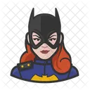 White Superhero Batgirl Icon