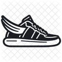 White Wingtip Sneakers Shoes  Icon