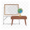 Whiteboard and globe  Icon