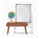 Whiteboard and globe  Icon