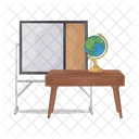 Whiteboard and globe  Icon