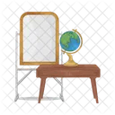 Whiteboard and globe  Icon